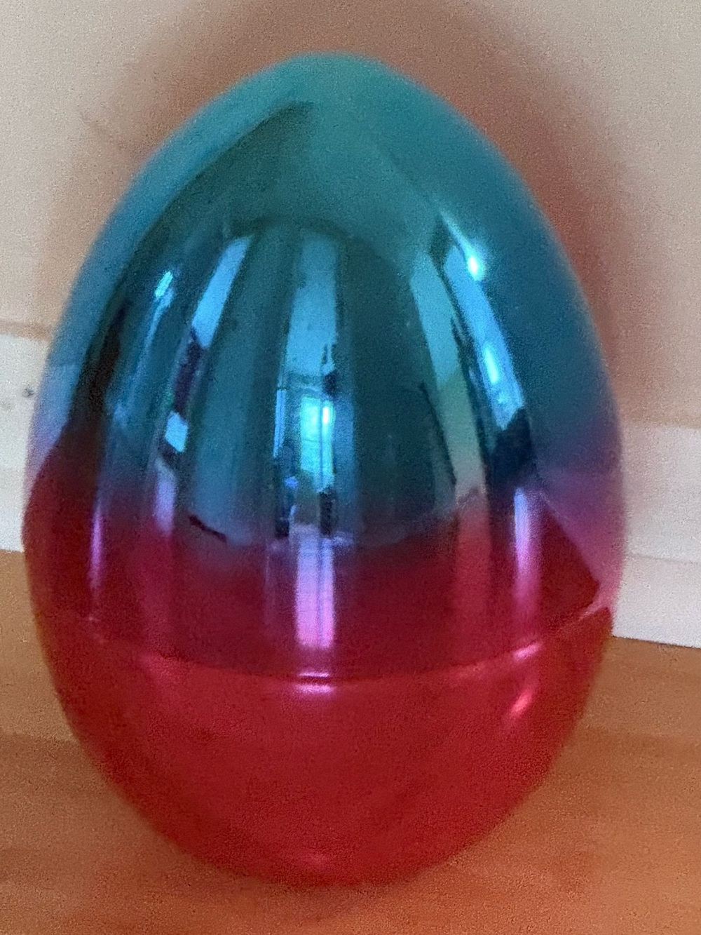 Teal and Pink Metallic Decorative Party Egg